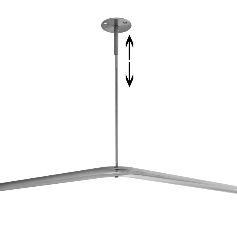 Verstellbare Deckenbefestigung für Duschvorhangstange aus Edelstahl 15 75 cm