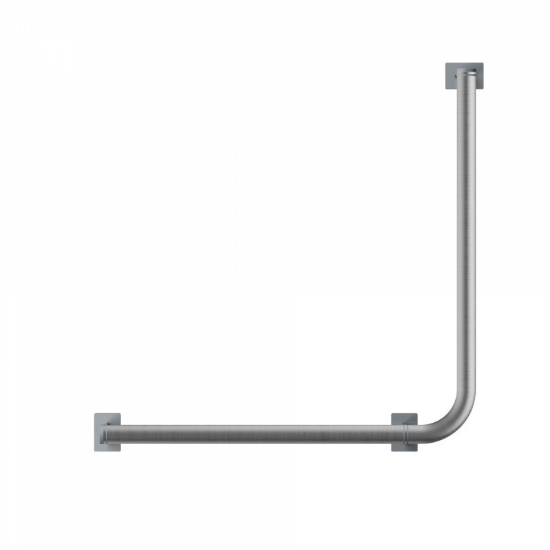 Winkelgriff für barrierefreies Bad 60/60 cm aus rostfreiem Edelstahl ⌀ 25 mm