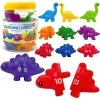 WOOPIE Zestaw Nauka Liczb Kolorów Montessori Figurki Dinozaury do Składania Dopasuj Cyferki 10 el.