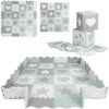 Mata piankowa puzzle 151x151cm 16 szt Ricokids szaro-miętowy