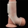 PIERŚCIEŃ NAKŁADKA VIBRATING SILK KNIGHTS RING WITH SCROTUM SLEEVE (WHITE)