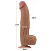 DILDO 12'' KING SIZED SLIDING SKIN DUAL LAYER DONG BRĄZOWY