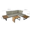 ZESTAW MEBLI OGRODOWYCH narożnik sofa stolik LEKKI komplet gród ALUMINIUM