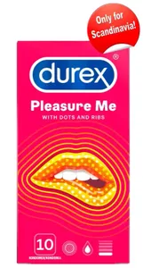 Durex Pleasure Me - Żeberkowane Prezerwatywy 10szt