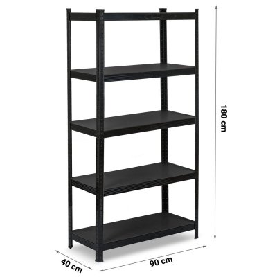Regał metalowy magazynowy 180 x 90 x 40 cm Humberg HR-851 czarny
