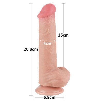DILDO 8&#039;&#039; SLIDING SKIN DUAL LAYER DONG FLESH