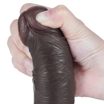 DILDO 8&#039;&#039; SLIDING SKIN DUAL LAYER DONG BLACK