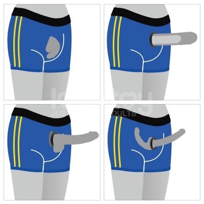 CHIC STRAP-ON SHORTS (28 - 31 CALI W PASIE) NIEBIESKI
