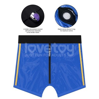 CHIC STRAP-ON SHORTS (32 - 35 CALI W PASIE) NIEBIESKI