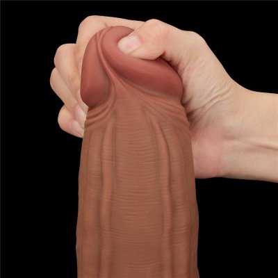 DILDO 12&#039;&#039; KING SIZED SLIDING SKIN DUAL LAYER DONG BRĄZOWY