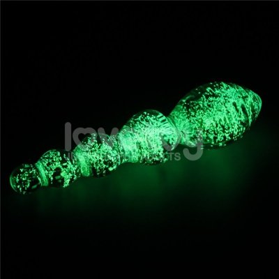 DILDO GLOW-IN-THE-DARK TWILIGHT GLEAM GLASS