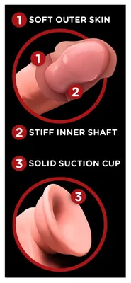 King Cock Plus - Realistyczne Dildo Z Kulkami W Jądrach I Przyssawką 15,2 CM Jasny Kolor Skóry