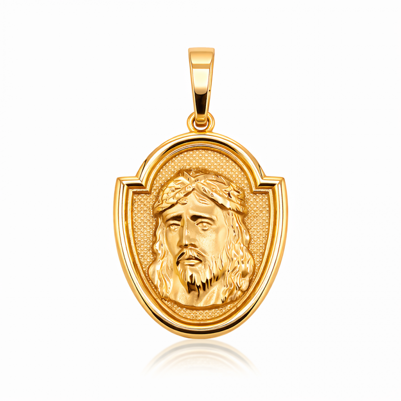 Złoty medalik 585 Pan Jezus Pamiątka Komunii | Chrzest Święty 