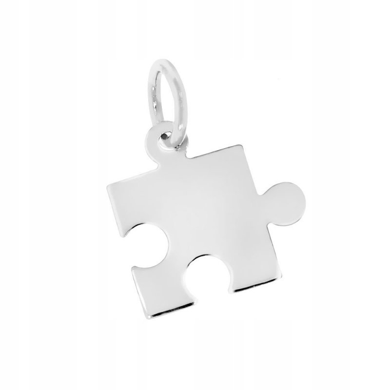 Srebrny puzzel 925 bransoletka na rzemyku
