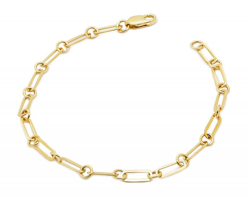 Złota bransoletka 585 spinacze Chains łańcuch
