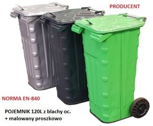 Metalowy pojemnik na popiół 120l 
