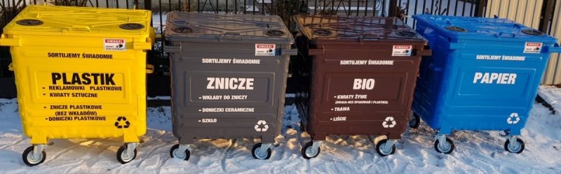 Metalowy pojemnik SM 1100 klapa w klapie, ocynk ogniowy