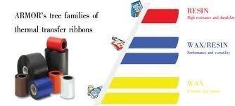 ARMOR Taśma termotransferowa, AWR 458 woskowa, 154mm x 300m, czerwony