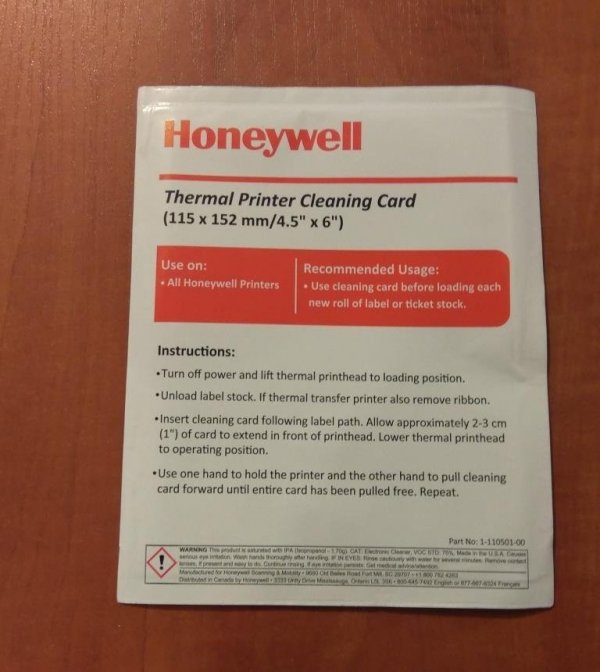 Honeywell karty czyszczące 25sztuk 