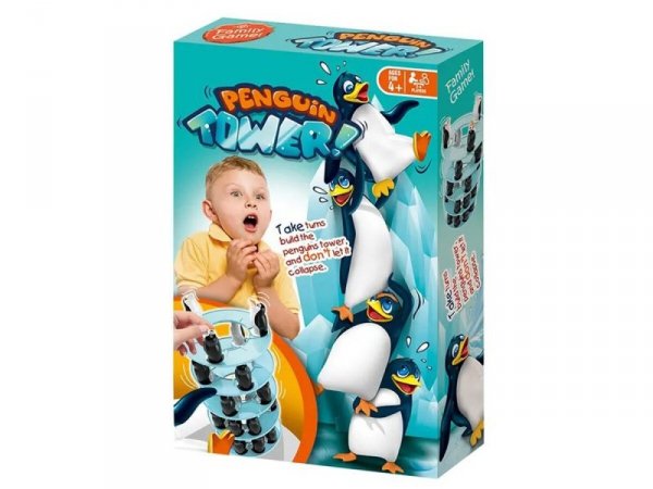 Gra zręcznościowa PINGWINKOWA WIEŻA &quot;Penguin Tower&quot; Ruchoma, krzywa wieża Budowanie Wieży