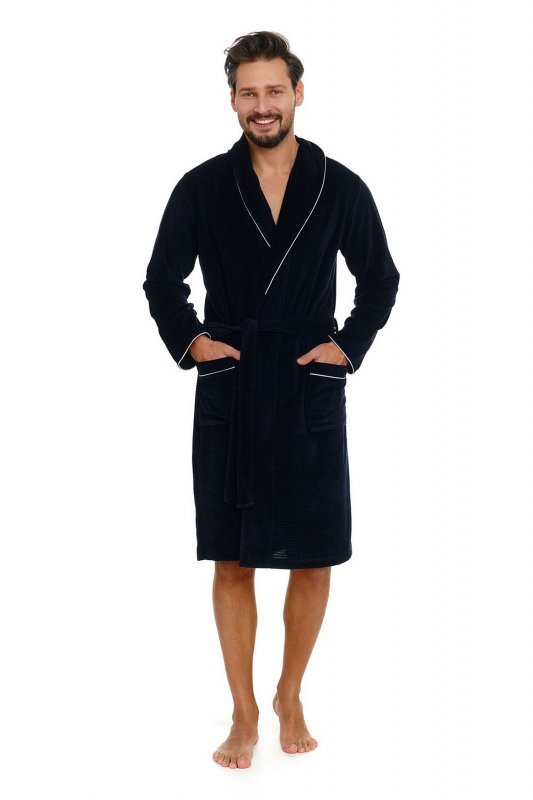 Szlafrok męski Doctor nap SMS 6063 granatowy plus