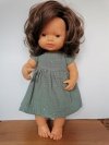 Olimi sukienka z muślinu rozgwieżdżone niebo na szarej mięcie dla lalki Miniland 38cm
