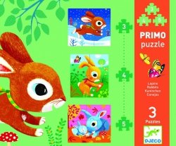 Djeco puzzle progresywne zajączki 3 plansze