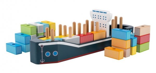 Joueco drewniany statek kontenerowiec 