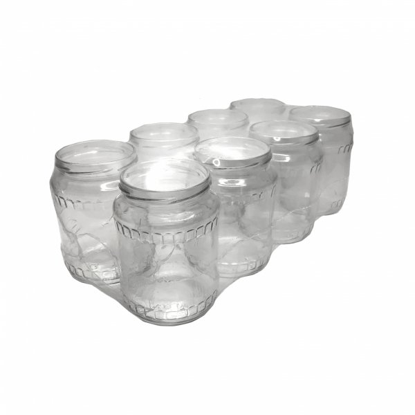 Słoiki FACETE 720 ml ustawione na półce magazynowej