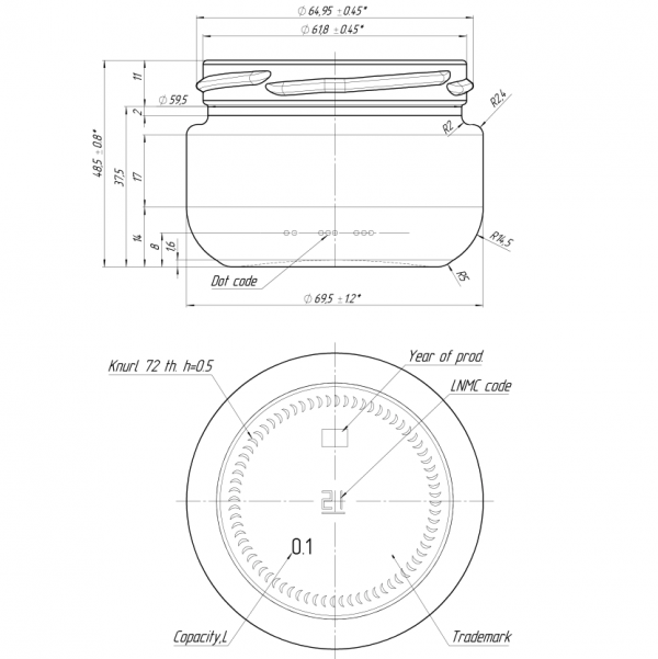 100 ml jar fi 66 – top view