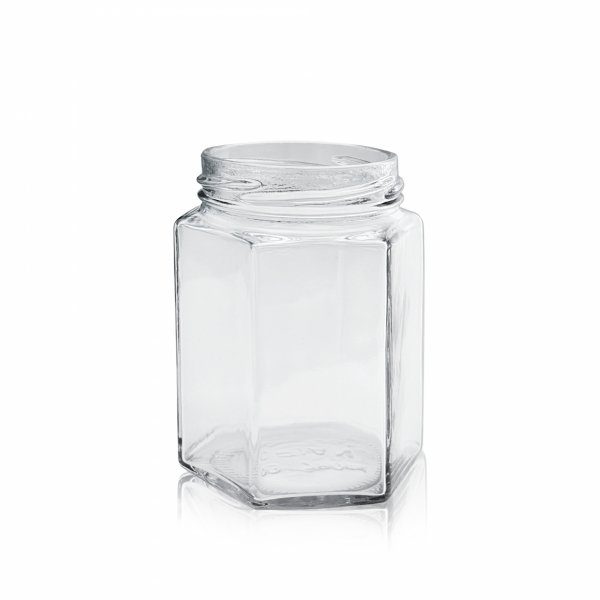 glass-jar-hexagonal-280-ml-0.28-l-fi-63-pallet-of-4060-pieces