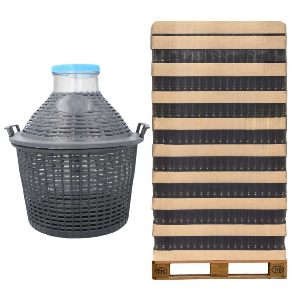 Balon Demijohn 20L z koszem i zamknięciem - Paleta 30 szt