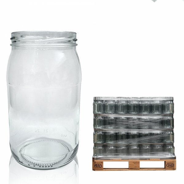 Pallet of 800 light glass jars