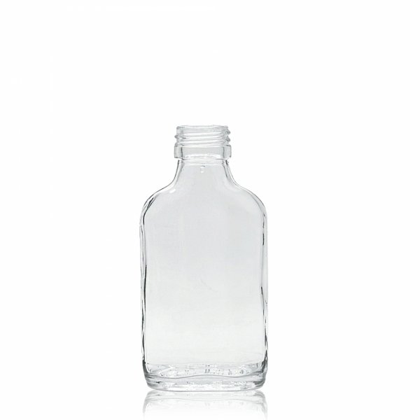 Szklana butelka PIERSIÓWKA 100 ml na alkohol – dostępna w hurcie.