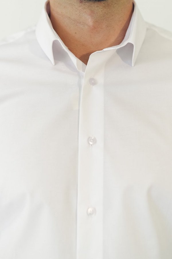 Koszula męska Slim DRL100 - biała z lycrą