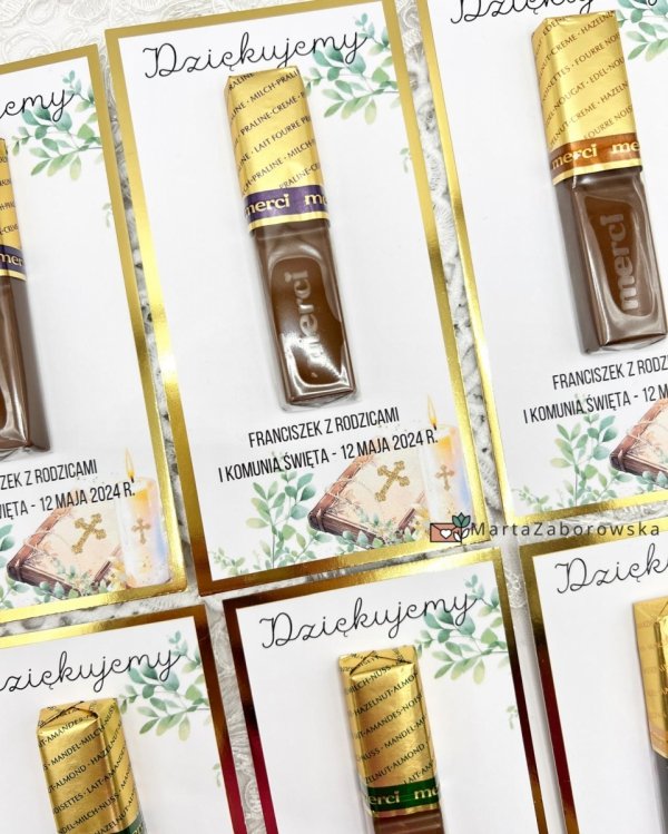 Podziękowania dla gości na Pierwszą Komunię Świętą - Merci