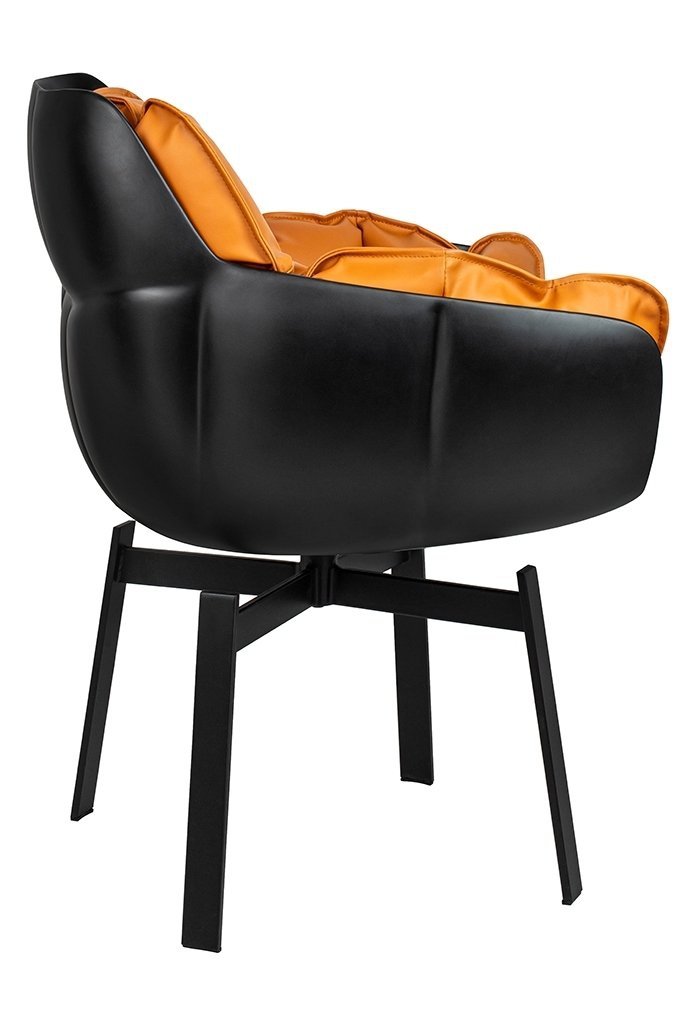Krzesło obrotowe SHIBA brązowo-czarne bok