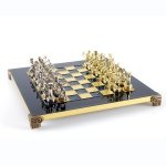 Ekskluzywne szachy metalowe Archers; 28x28cm, S15 BLU