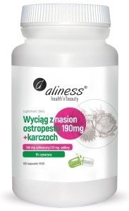 MEDICALINE Aliness Ekstrakt z nasion ostropestu 190 mg + Karczoch x 100 Vege caps