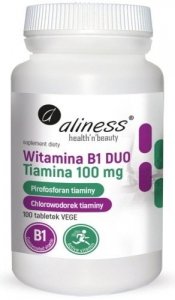 Aliness Witamina B1 (Tiamina) DUO 100mg x 100 Vege tabs