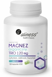 Aliness Magnez organiczny TRIO 120 mg z B6 (P-5-P) x 100 VEGE kapsułek