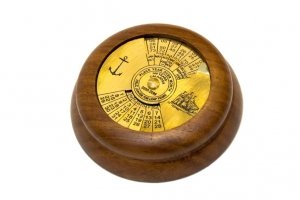 Kalendarz 100-letni mosiężno-drewniany przycisk do papieru NI1417