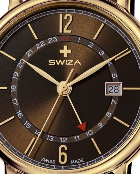 Zegarek SWIZA ALZA GMT PVD WAT.0142.1401
