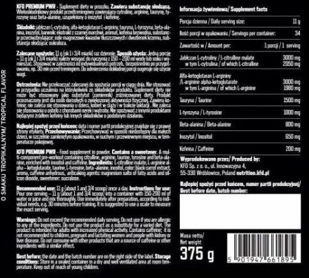 KFD PRE-Workout II 375 g Tropikalny