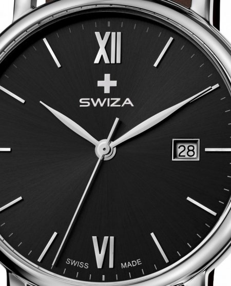Zegarek damski Swiza Alza Gent, Sst, black, brown WAT.0141.1007