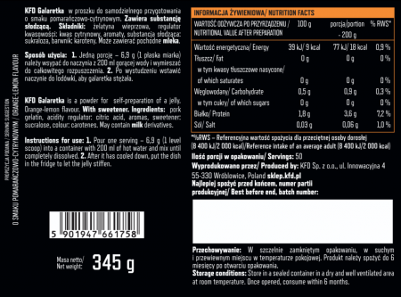 KFD Galaretka 345 g Pomarańczowo - cytrynowa