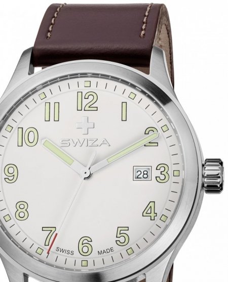 Zegarek SWIZA Kretos Gent SST white-brown WAT.0251.1001