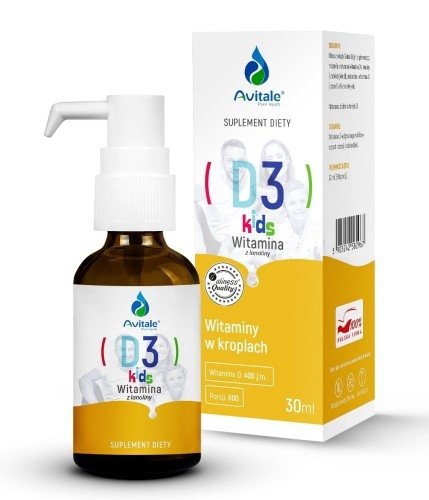MEDICALINE Avitale Witamina D3 Kids 400 z lanoliny 30ml