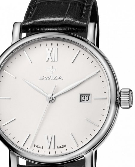 Zegarek SWIZA Alza Gent SST white-black WAT.0141.1002