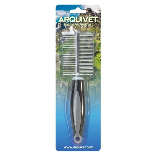 [W] ARQUIVET Podwójny metalowy grzebień 21 x 5,5 cm